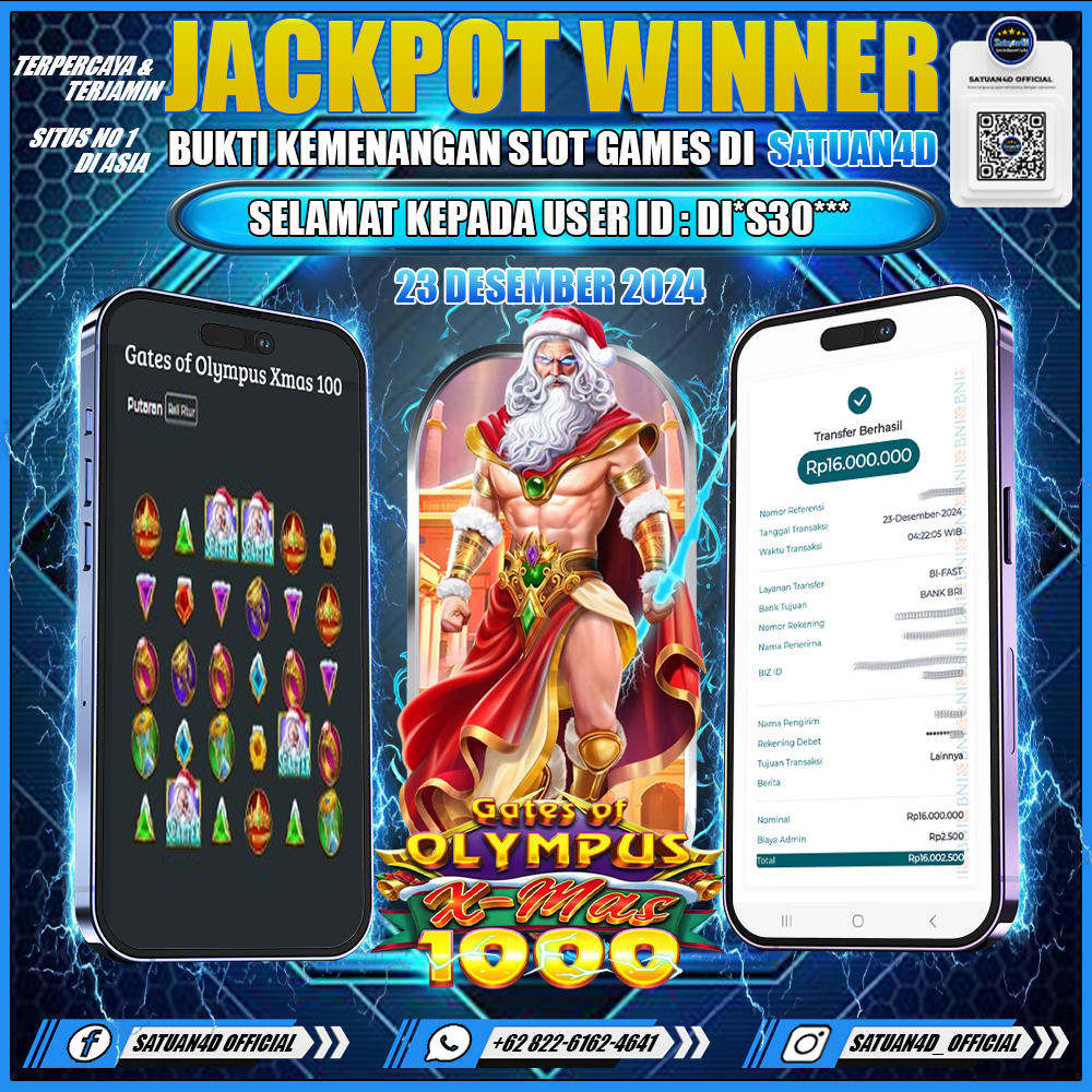  Jackpot 16JT Gates Of Olympus X-Mas 1000 