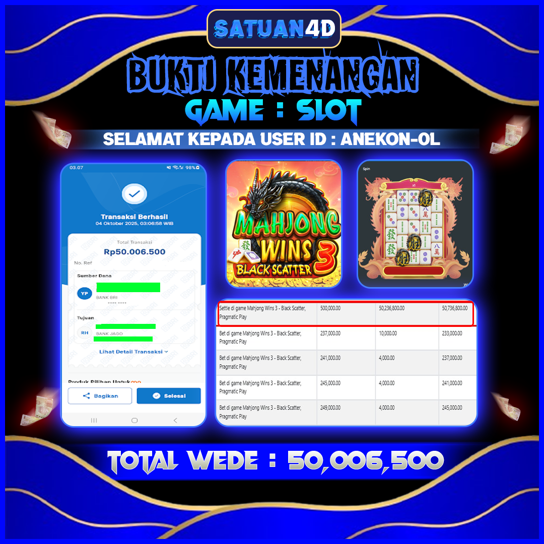 BUKTI KEMENANGAN TERBESAR TANGGAL 05 OKTOBER 2025
