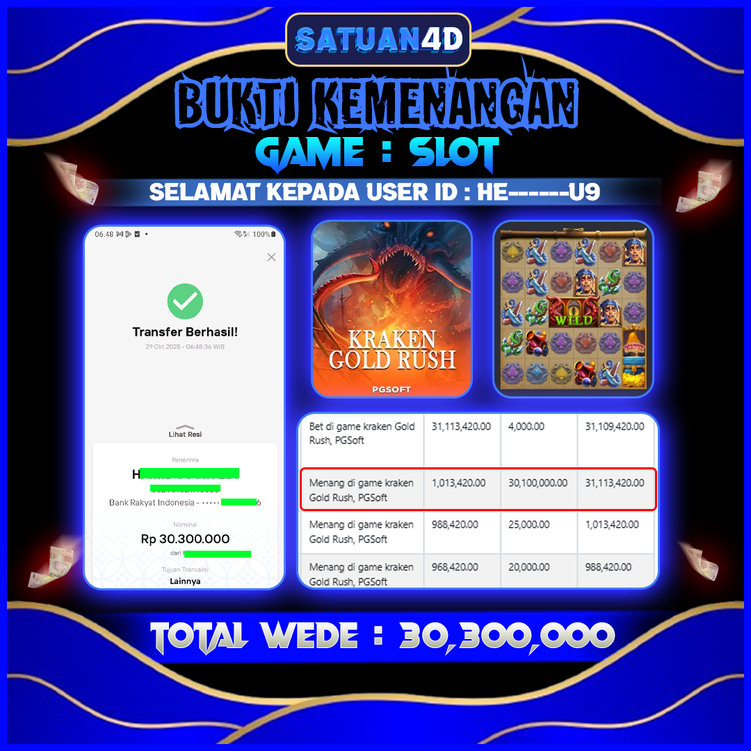 BUKTI KEMENANGAN TERBESAR TANGGAL 30 OKTOBER 2025