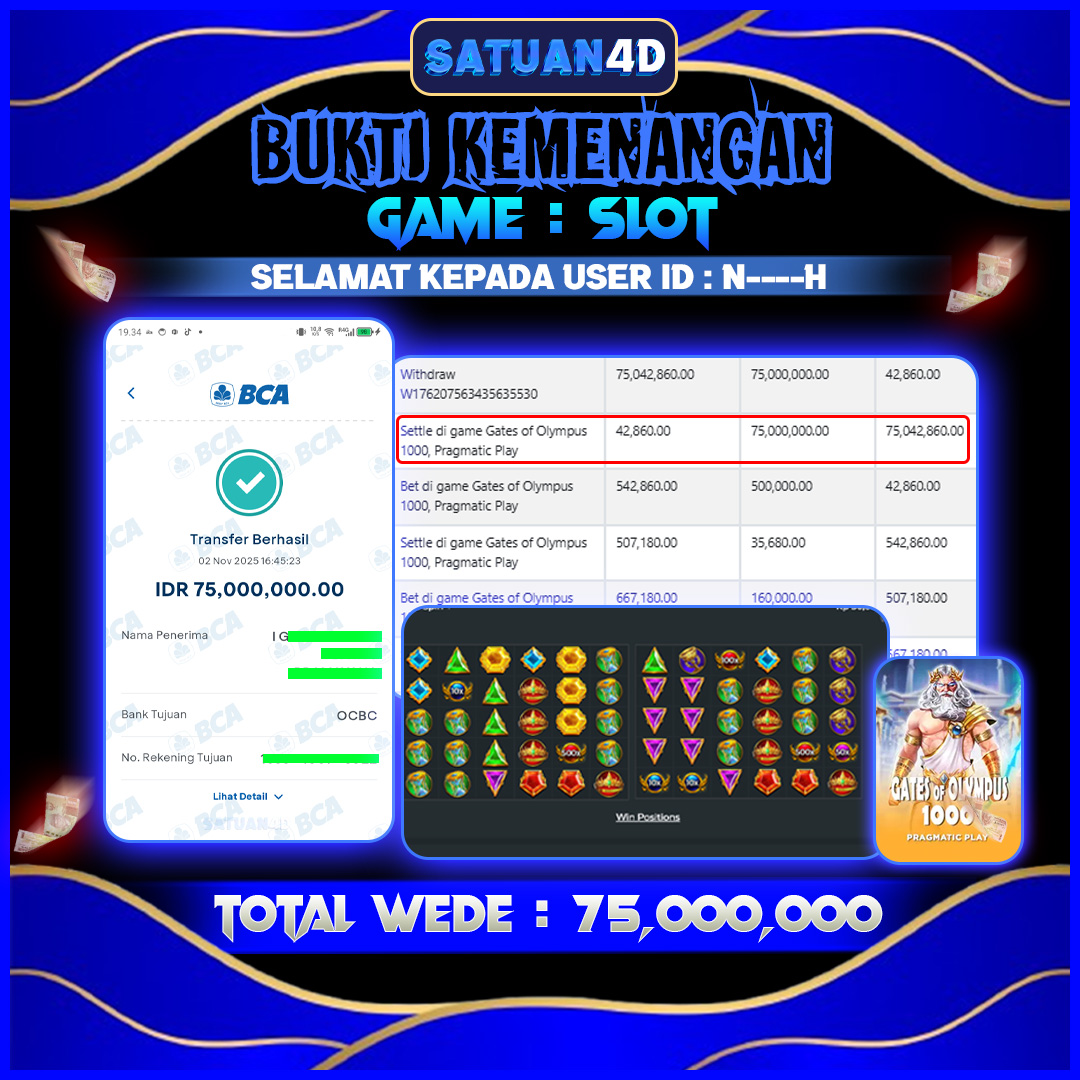 BUKTI KEMENANGAN TERBESAR TANGGAL 03 NOVEMBER  2025