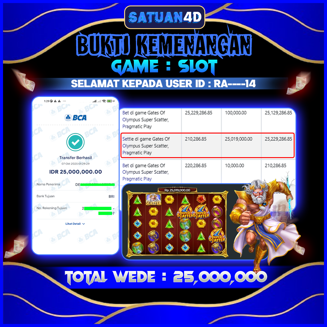 BUKTI KEMENANGAN TERBESAR TANGGAL 08 OKTOBER 2025