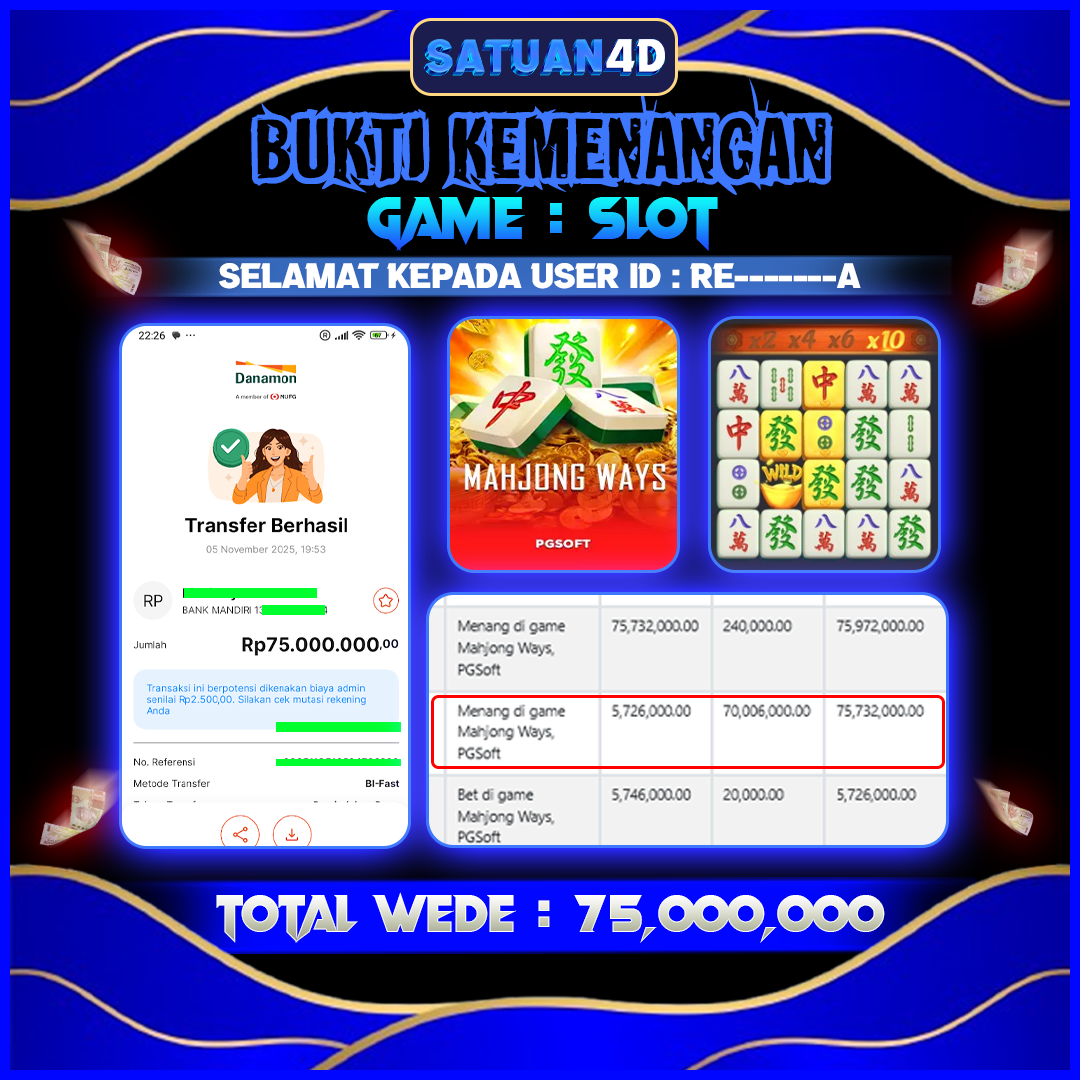 BUKTI KEMENANGAN TERBESAR TANGGAL 06 NOVEMBER  2025