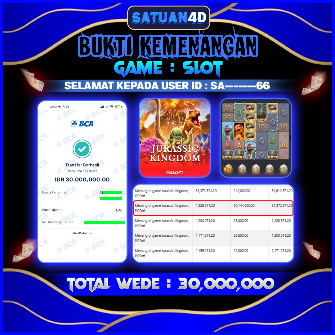 BUKTI KEMENANGAN TERBESAR TANGGAL 30 OKTOBER 2025