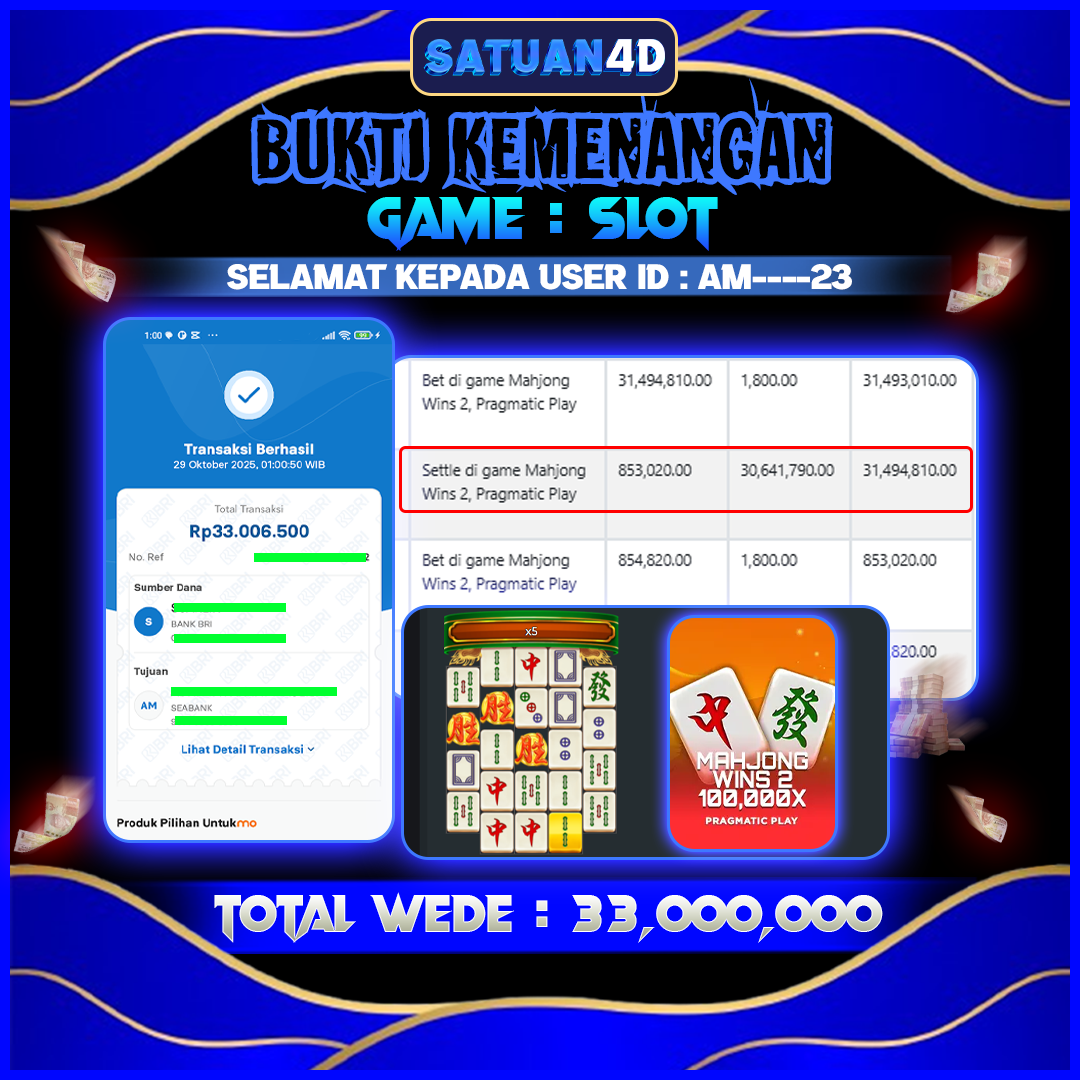 BUKTI KEMENANGAN TERBESAR TANGGAL 30 OKTOBER 2025